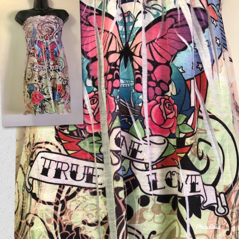 One true love printed oversized sundress/top